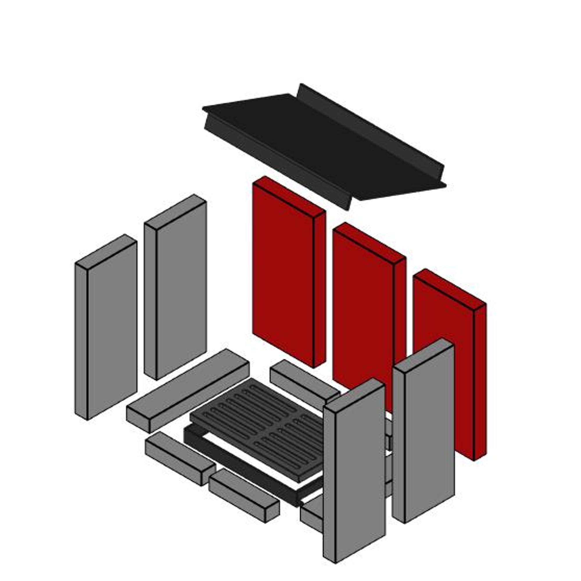 Tauri Brennraum hinten Set 3-teilig