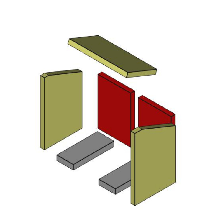 Regina Brennraum hinten 300 x 210 x 25 mm