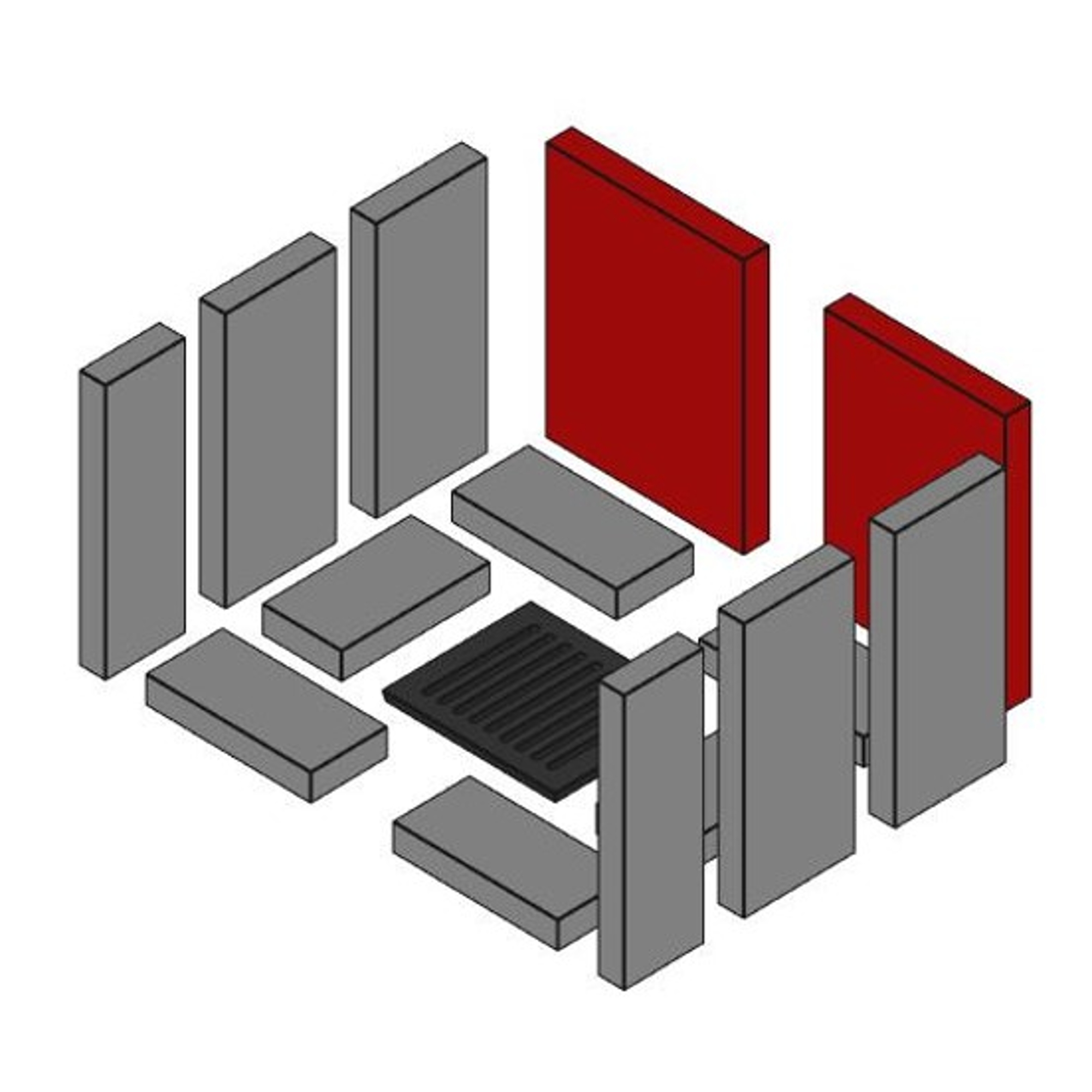 Deluxe F Brennraum hinten Set 2-teilig