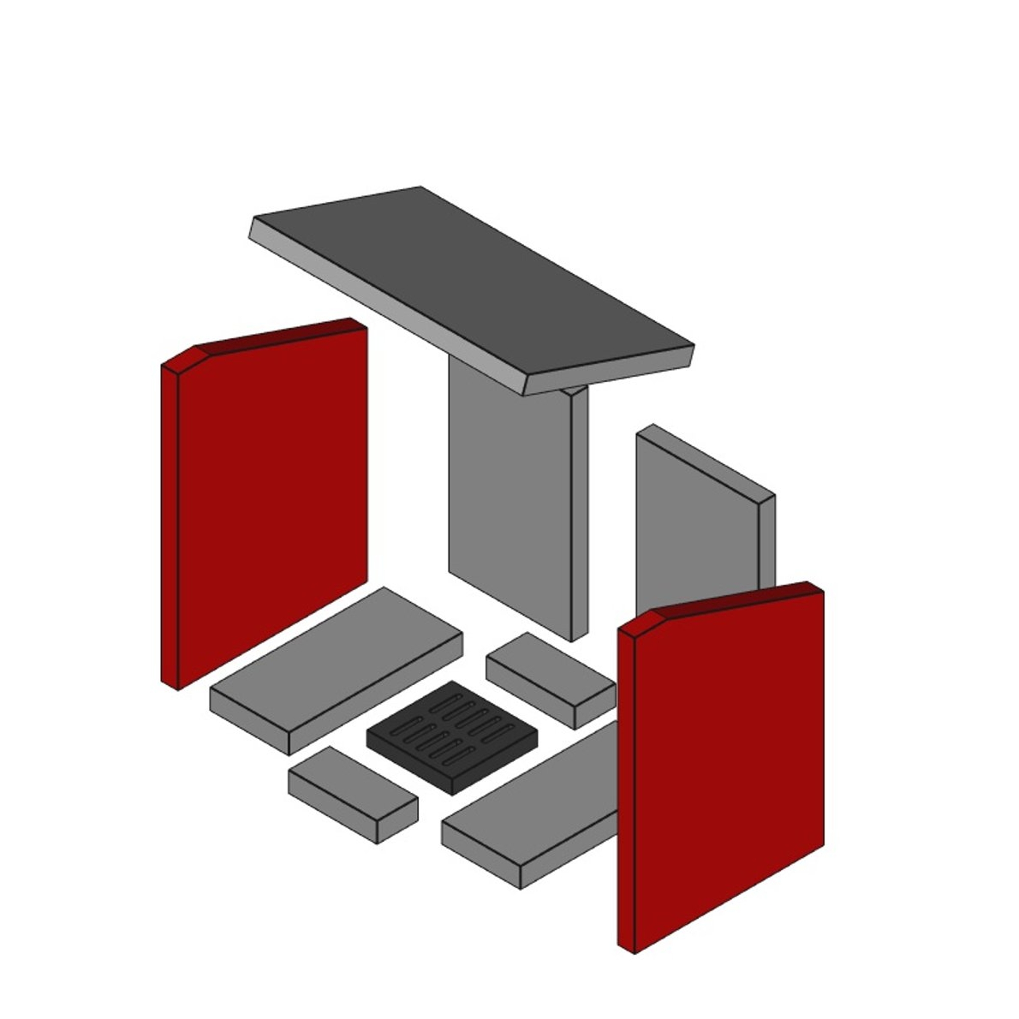 UNI-1149 3.0 Brennraum Schamott, seitlich, 2-teilig