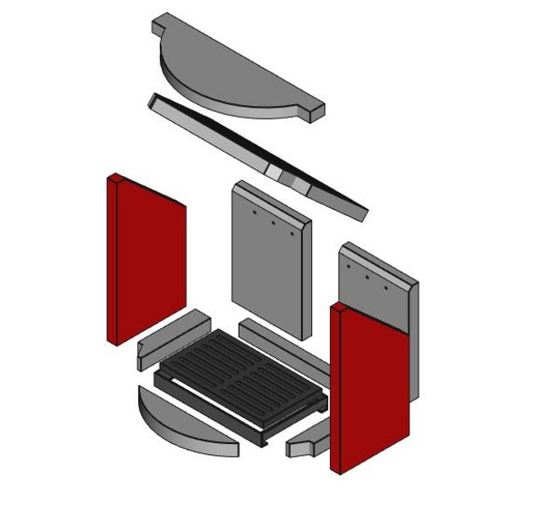 Techfire Rondo Brennraum seitlich Set 2-teilig, links u. rechts