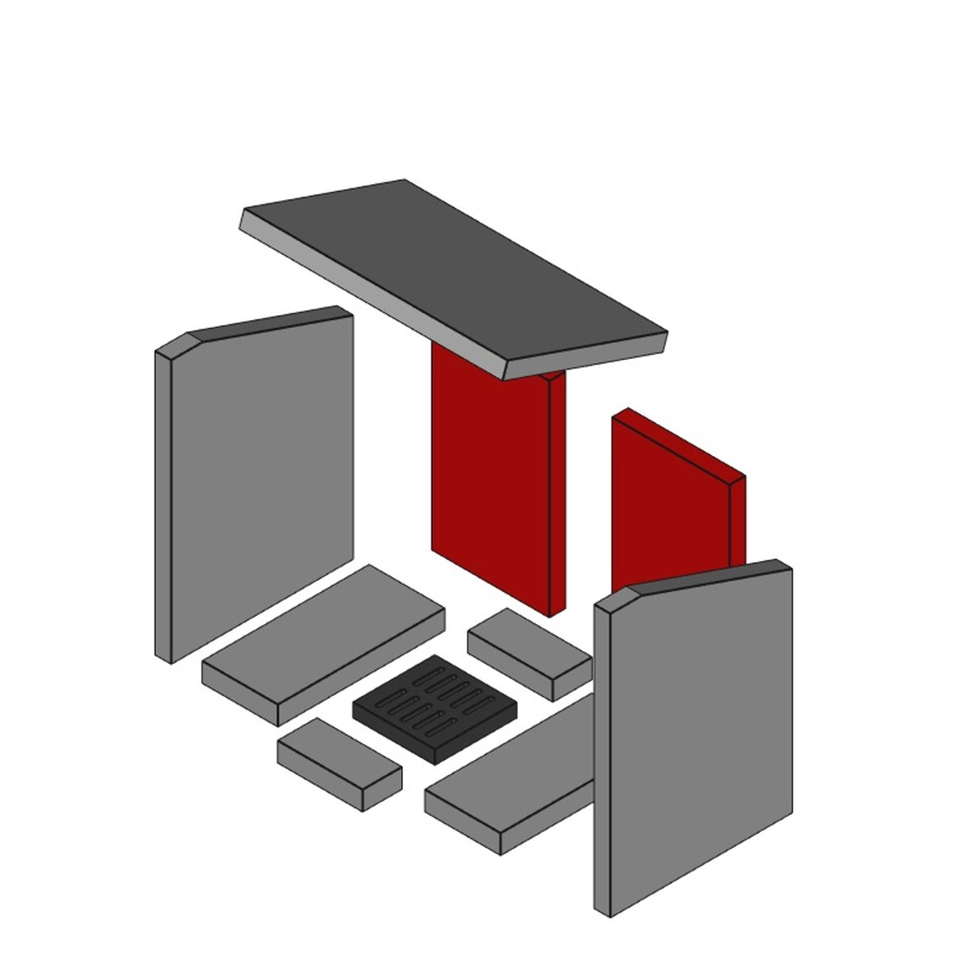 UNI-1186-LR Brennraum Schamott, hinten, 2-teilig