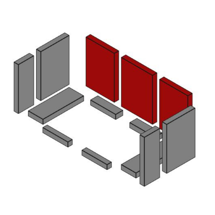 Rubin Lux Brennraum hinten Set 3 Stck.