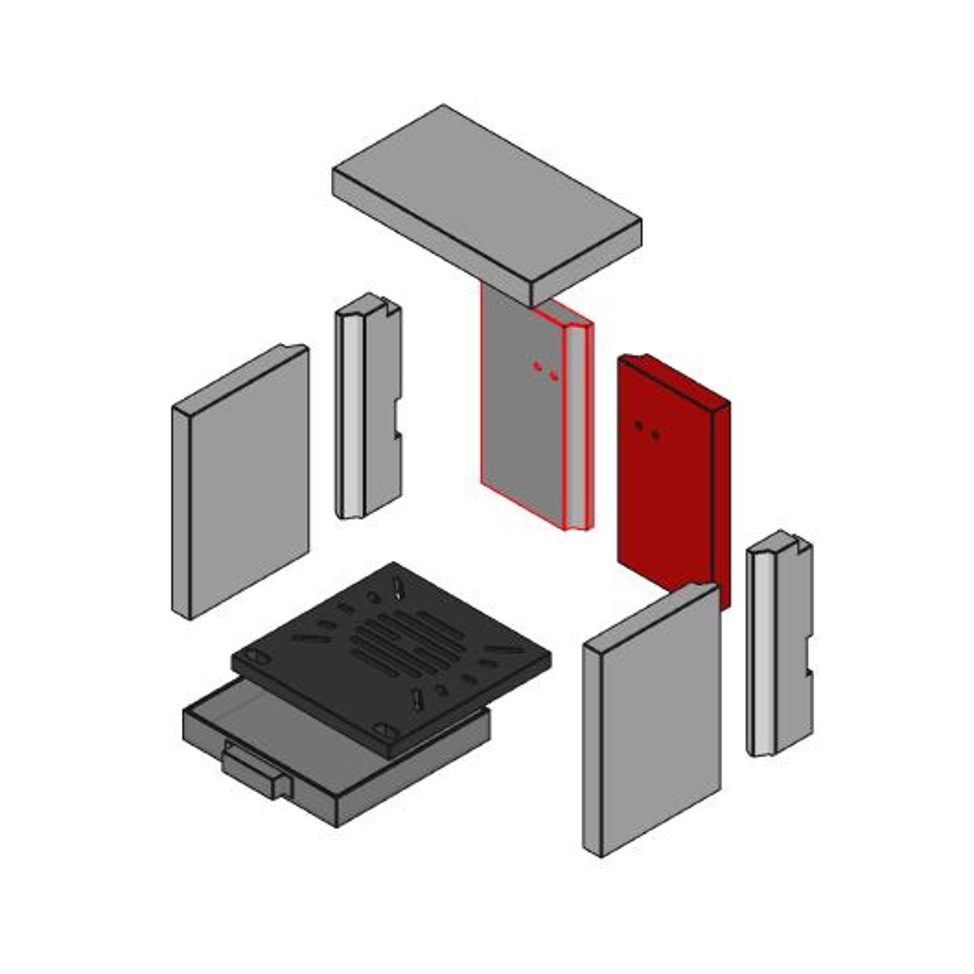Stella Brennraum Schamott, hinten, einteilig, L/R