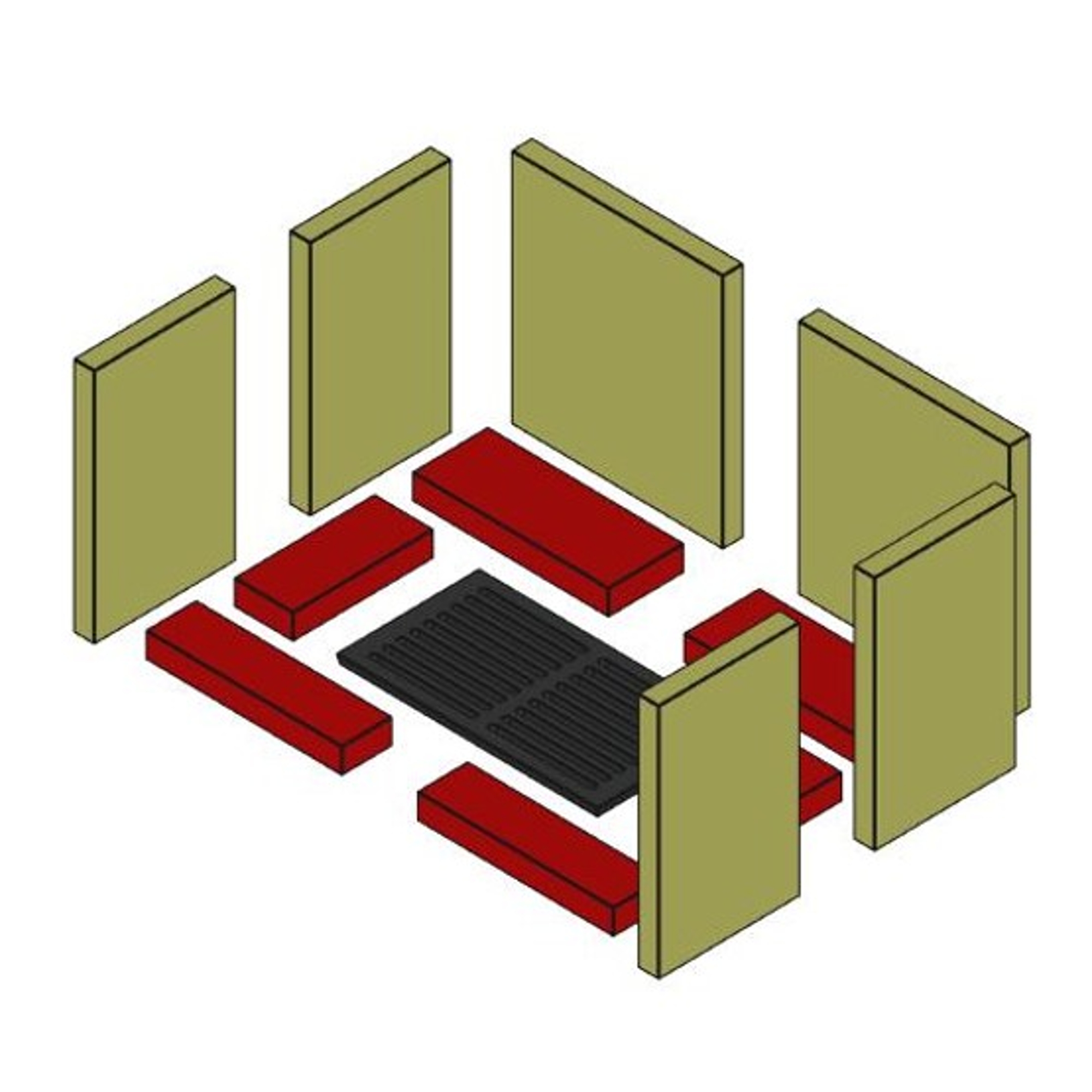 Triumpf B Brennraum Boden Set 6-teilig