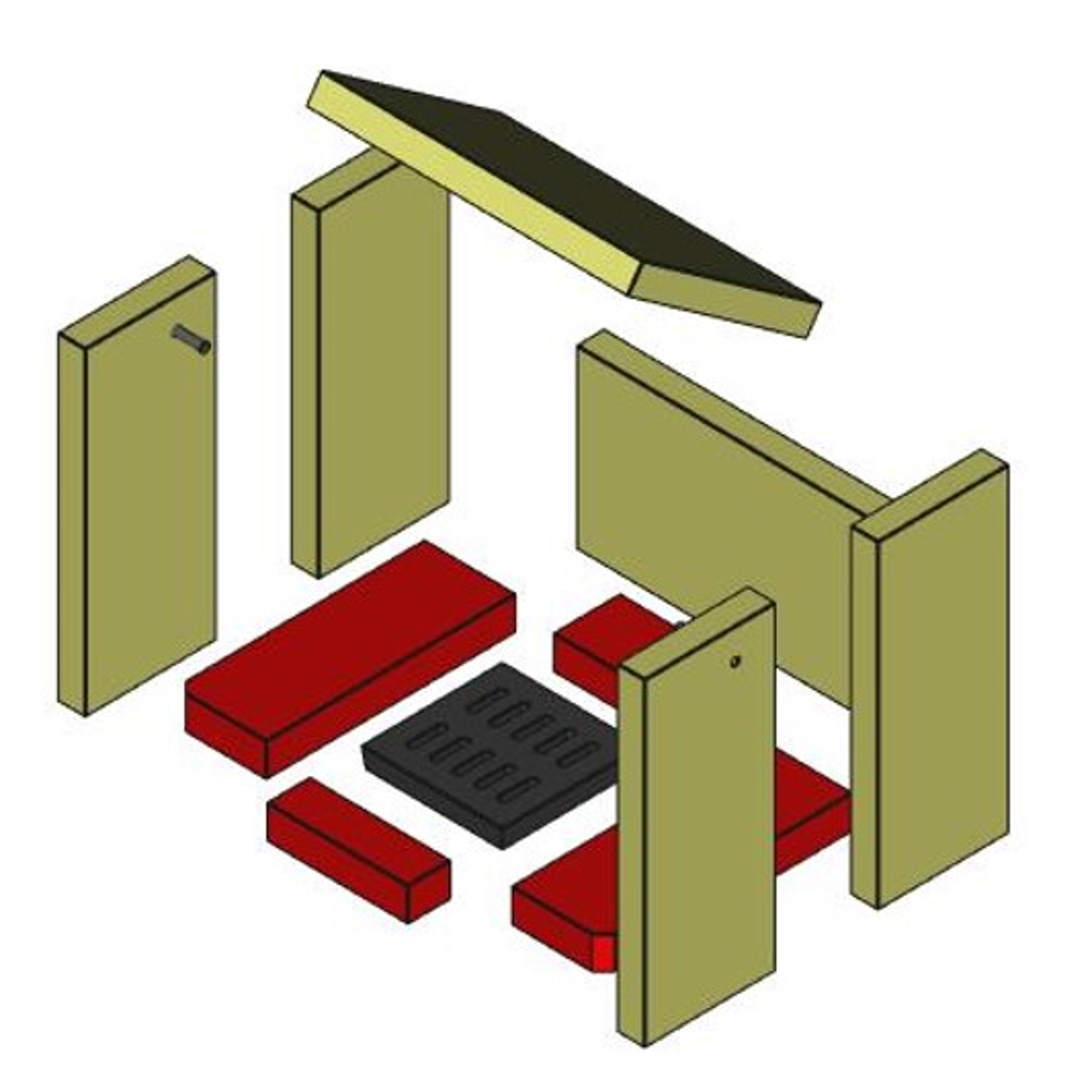 Parma SL Brennraum Boden Set 4-teilig