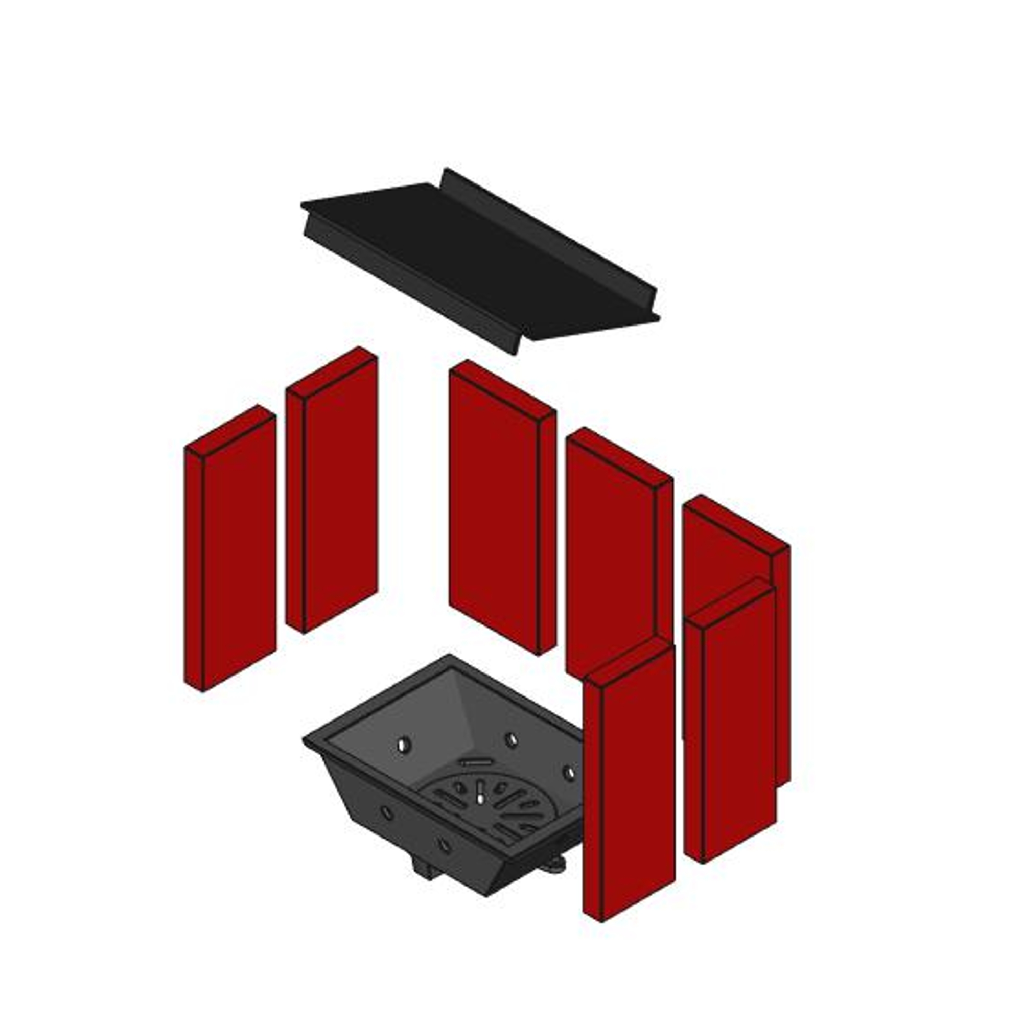 UNI-1964-L Brennraum komplett Set 7-teilig