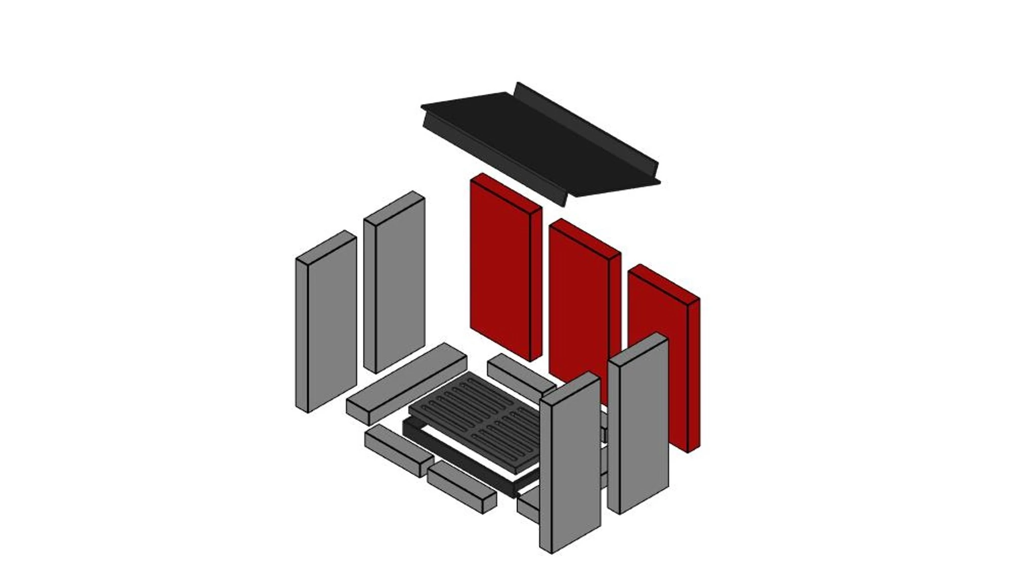 Accente Arrezzo Brennraum hinten Set 3-teilig