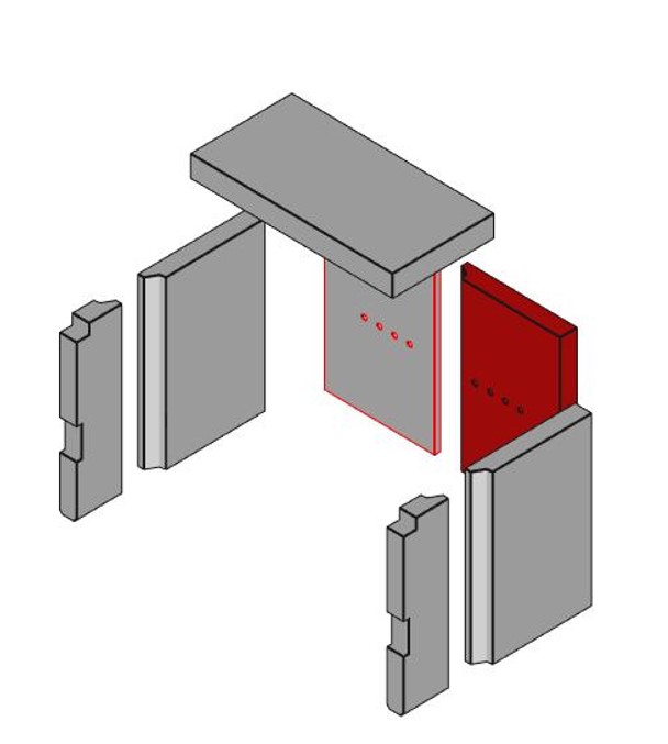 Norden Brennraum hinten, einteilig, 320 x 217 x 30 mm