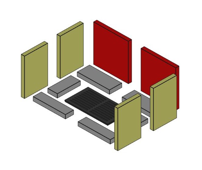 Victoria Triumpf BO Brennraum hinten Set 2-teilig